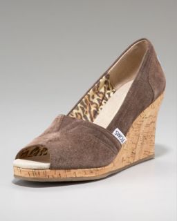  available in black chocolate $ 138 00 toms fairmont suede cork wedge
