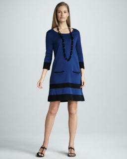  dress women s available in lapis blue $ 248 00 joan vass stripe hem