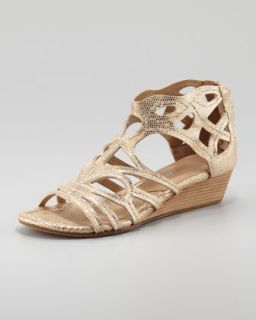  cutout low wedge sandal gold available in platino $ 228 00 donald j