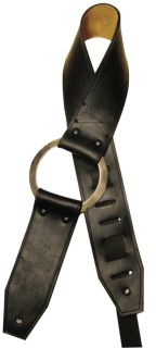 Heavy Leather NYC Guitar Strap Black New Vintage 1960