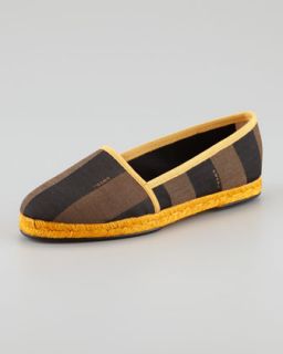 pequin striped canvas espadrille flat yellow $ 350