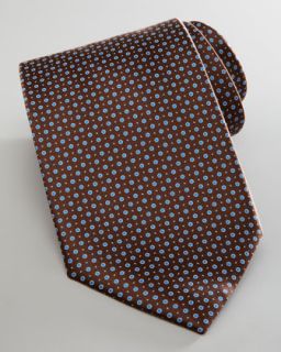 dotted silk tie brown $ 200