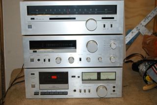  vintage home stereo system cassette deck receiver tuner and amplifier