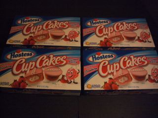 Lot of 4 Hostess Strawberry Cupcakes 8 Count Boxes 32 Total Cup Cakes