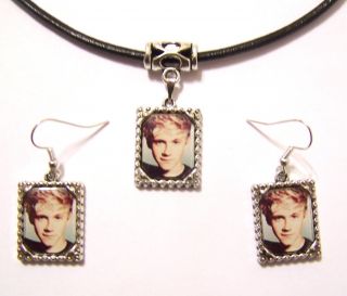 Niall Horan One Direction Framed Picture Necklace Earrings Jewelry Set