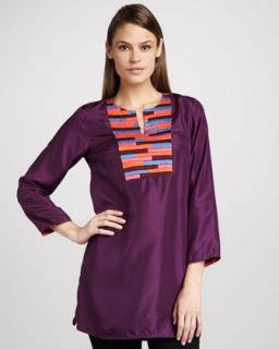  stripe bib tunic available in purple $ 225 00 kas new york aase stripe