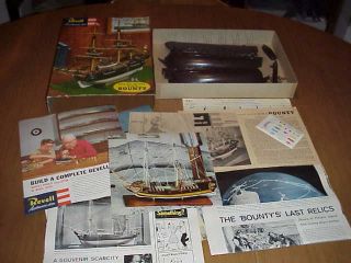 Vintage Original 1956 Revell HMS Bounty SHIP Model Kit with Box and