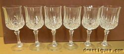 Vintage Set of 6 Crystal Stemware Pattern Glass Wine