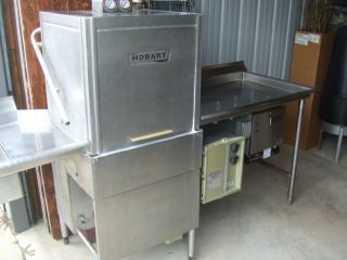 Hobart Dishwasher AM12 w Side Tables Hatco Booster Heater Racks