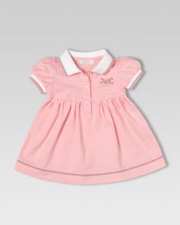 Z0YF2 Gucci Stretch Pique Polo Dress, Medium Pink