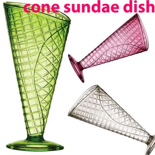 Ice Cream Cone Shaped Retro Sundae Dish Party Bowl Set