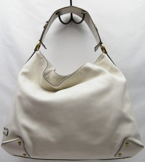  Cole Haan White Leather Handbag Shoulder Hand Hobo Bag Purse