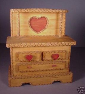  Tramp Art Doll Furniture or Jewelry Box Folk Art Hobo