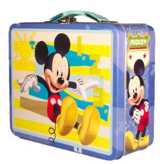  lunch box tote disney mickey mouse blue tin lunch box tote bring home