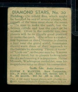 QV 1935 Diamond Stars 30 Heinie Manush