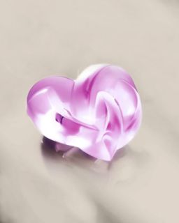 lalique pink heart paperweight $ 340