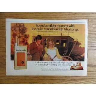 Raleigh cigarettes.1971 print ad (man/woman/stagecoach