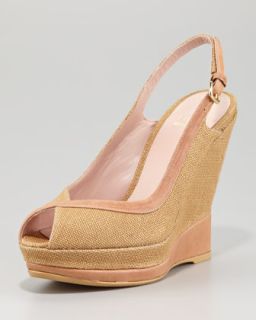  in natural $ 375 00 stuart weitzman canvas wedge slingback natural