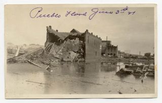 Pueblo Co Flood June 3rd 1921 Real Photo Postcard PC381