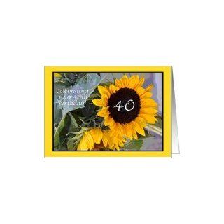 40th Birthday, sunflower Card Toys & Games
