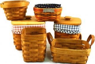 Lot of 6) Workshops of Gerald E. Hinn Handwoven Baskets Collection