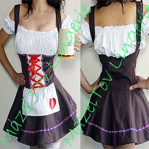 Sexy German Beer Girl Maid Wench Oktoberfest Fancy Dress Plus Size