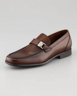 Brown Stacked Heel Loafer  