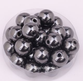 35 100pcs Ball Black Color Magnetic Hematite Findings Spacer Beads 4 6