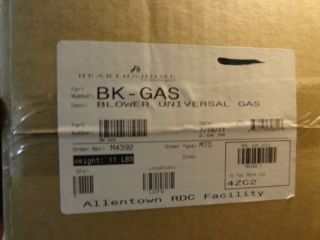 Hearth Home Wood Stove Black BK Gas Universal Gas Blower New in Box