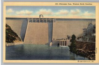 Linen Postcard~Hiwassee Dam in North Carolina/NC