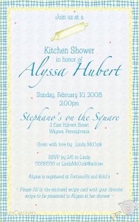 Wedding Bridal Shower Housewarming Kitchen Invitations