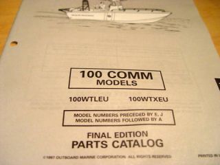 Evinrude Johnson 100 HP Outboard Parts Manual 1997