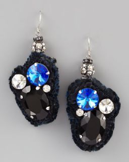  earrings available in black $ 695 00 donna karan multi crystal fabric
