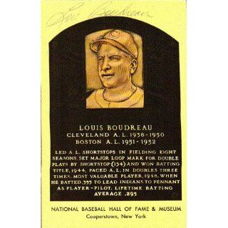 Lou Boudreau Autographed/Hand Signed Hall Of Fame Gold
