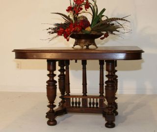 Henry II Walnut Dining Table Antique French Carved Walnut 1800s