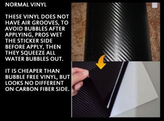  4D】Black Colour【Bubble Free Carbon Fibre Vinyl】Wrap 4 Car