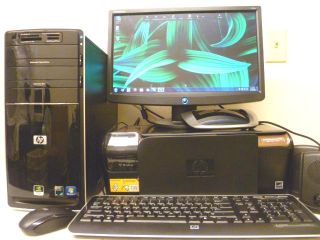  on hp pavilion 6gb 1tb quad core pc w monitor printer this desktop