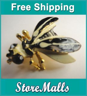  Weiss Brooch Black and White Bee, Costume Jewelry, Fashion Jewelry