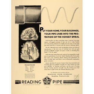 1931 Ad Reading Pipe Iron Tubing Casing Illustration