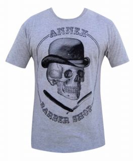 Mens Annex Clothing Barber Shop Skull with Derby Hat