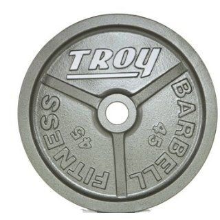 Troy Barbell HO 045 45 Lb. Premium Olympic Plate, Gray