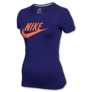 Womens Nike Logo T Shirt Purple/Orange