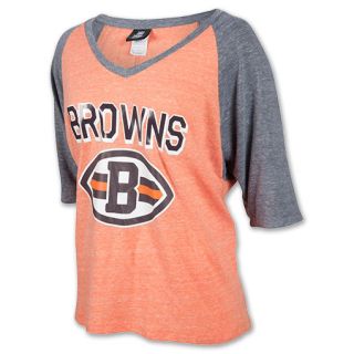 New Era NFLCleveland Browns 3/4 Oversized Raglan Womens V Neck