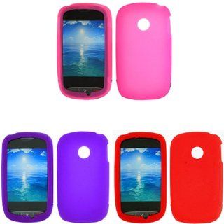 iFase Brand LG 800G Combo Solid Red Silicone Skin Case