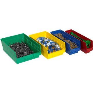 Plastic Shelf Bin Boxes, 23 5/8 x 11 1/8 x 4 Blue