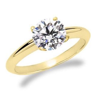 Diamond Engagement Ring, 0.45 Ct Brilliant Cut, H Color, VVS1 Clarity