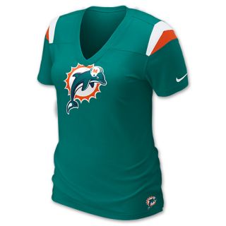 Nike NFL Miami Dolphins V Neck Womens Tee Shirt