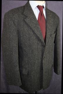 Mens Grey Black Herrinbone Harris Tweed Jacket 42L REF215