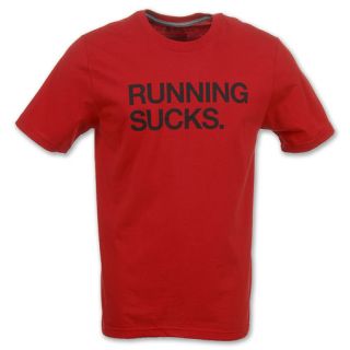 Nike Running Sucks Mens Tee Shirt Sport Red/Black