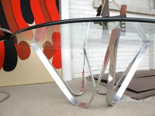  MIDCENTURY Abstract ALUMINUM Hesterberg Sprunger COFFEE TABLE Chrome